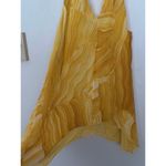 Diane Von Furstenberg  Sz 6 Yellow Silk Geody Crytal Print “Falyn" Flowy Tank Top Photo 7