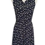 Allegra K Sleeveless Cat Print Navy Dress Small Goth Edgy Girly Artsy Quirky Photo 0