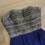 Sherri Hill  1539 Chiffon Purple Strapless Rhinestone Beaded Prom Dress Size S Photo 2