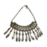 Statement Necklace Silver Tone Metal Dangle Pendant Boho Festival Jewelry Unique Photo 1