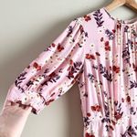 by TiMo Pink Floral Midi Dress Short‎ Puff Sleeves Bloom 50s Print, Size Small Photo 9