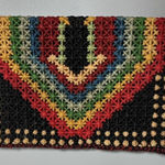 Handmade Embroidered Rainbow House Clutch Purse Black Multi Color Zipper Pouch Photo 0