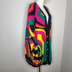 Classiques Entier Vintage Classiques Mohair Acrylic Fuzzy Colorful Cardigan Sweater 80s Size XL Photo 3