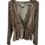 Skies Are Blue  Snakeskin Print Wrap Style Long Sleeve Lightweight Blouse Medium Photo 5