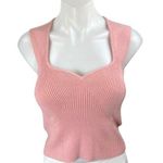 Abercrombie & Fitch Women's Pink Rib Knit Sleeveless Slim Crop Blouse Tank Top S Photo 0