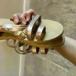 Ancient Greek Sandals Slides Strappy Gold Size 40 Light Gold Photo 6