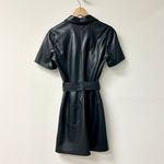 Nanushka Halli Vegan Leather Short Sleeve Belted Mini Dress Black Womens Size XS Photo 6