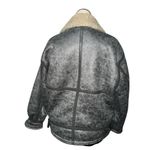BDG NWOT  Stevie Women's Gray Faux Leather Longline Aviator Jacket Photo 13