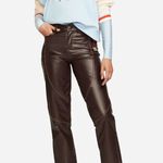 Jordan X Maison Chateau Rouge NEW $100 Womens Crop Faux Leather Pants Size 4 Photo 0