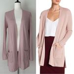Philosophy Cashmere Blend Dusty Pink Open Front Long Cardigan, Sz Medium Photo 1