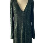 CAROLINE CONSTAS Julia Mini Dress Bow Detail Sequined Tulle Cocktail Party Large Photo 2