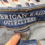 American Eagle  Blue Denim Patch Jean Shorts Womens 6 High Rise Shortie Festival Photo 6