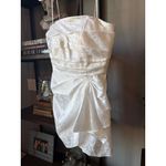 Ronny Kobo June Satin Jacquard Mini Dress White Womens Size Small Photo 3