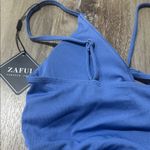 Zaful  Ribbed steel Blue Swimwear high waisted Photo 2