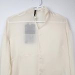 Manila Grace Blouse Size 40 IT US 4 Cream Semi Sheer Long Sleeve Bow Sleeves NWT Photo 1