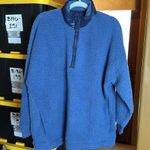 Aerie NWT Dream Sherpa Quarter Zip Sweatshirt Marbled Blue Size XL Photo 5