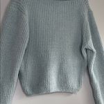 Allie Rose Elegant V-Neck Sweater in Soft Blue Photo 3