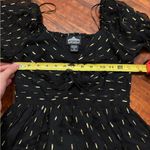 Angie  Women's Twist Front Keyhole Long Sleeve Swiss dot black Dress size small Photo 10