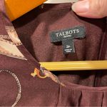 Talbots Cute classic chocolate brown silk equestrian horse bait tie waist midi dress Photo 3