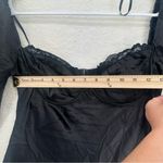 Princess Polly  “Moniz” Black Satin Lace-Trim Long Sleeve Mini Dress Photo 7