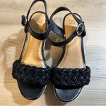 Time and‎ Tru Women's Black Braided Wedge Sandals Size 7.5 Photo 5