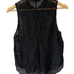 AG Adriano Goldschmied  Black Lace Preppy Minimalist Blouse Black Medium Photo 2