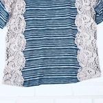 We The Free  Striped Lace Side Tunic Top Women's S/P Blue Grey Photo 9