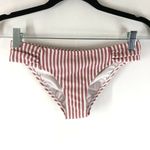 Xhilaration  Bikini Bottom Cheeky Textured Metallic Striped Blush Pink White XS Photo 0