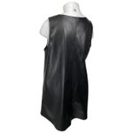 Eloquii  Women's Black Faux Leather Vegan Sleeveless V Neck Mini Tank Dress 16 Photo 1