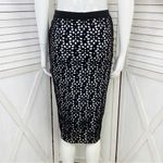 i Jeans by Buffalo Laser Cut Pencil Skirt Black White Small Photo 4