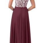 Azazie Kate dress in Cabernet (maxi lace bodice high neck wine red formal) Photo 1