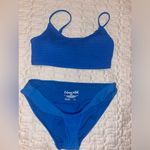 Cabana Del Sol Blue Textured Bikini Set Photo 1