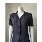 Flax by Jeanne Engelhart Women's Vintage Short Sleeve
Midi Dress Pockets Black L Photo 2