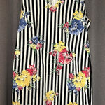 New York & Co. Floral And Stripes Sheath Dress Sz 16 Stretch Sleeveless Photo 0