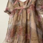 &merci &merci Patchwork Chiffon Puff Sleeve Babydoll Dress Photo 2