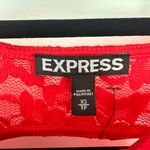 EXPRESS  Women’s Extra Small Red Lace Sweetheart Mini Longsleeve Dress Photo 1