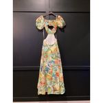 STAUD  Coliseum floral leafs cut out linen Maxi Dress size 8 Photo 2