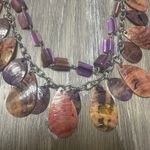 Purple and Brown Rock and Shell Necklace Photo 2