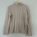 Cream Beige Turtleneck Sweater Neutral Casual Winter Holiday Large Tan Photo 0