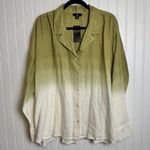 Jason Wu  NWT Linen Blend Green Dip Dye Long Sleeve Top F22 Photo 0