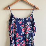 Parker  Floral Printed Faux Wrap Casual Mini Dress Navy Red Womens‎ Size M… Photo 7