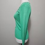 Shy Girl Y2K Mediterranean Green Medium Cutout Beaded Sweater Retro Romantic Photo 2