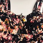 Dark Floral romper pockets shorts one piece zipper back double straps summer xs Black Photo 7