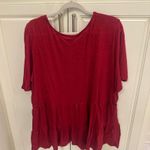 Hayden  burgundy red lightweight embroidered top 1XL Photo 1