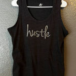 AthleTech Black “Hustle” Graphic Tank Top Women’s Medium Workout Athletic Shirt White Photo 0