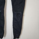 Hudson Jeans NEW Hudson Barbara High Waist Black Denim Distressed Super Skinny Ankle Jeans 24 Photo 2