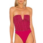 NBD Revolve Phoibe Bodysuit Fuchsia Pink NEW Small Glitter Strapless Party Glam Photo 7