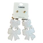 Viola Red Black Beaded Bow Drop Dangle Earrings Statement‎ Jewelry New Photo 3