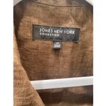 Jones New York  women's‎ 14 Chocolate Brown linen jacket 3/4 Sleeve 100% Linen Photo 3