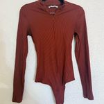 Abercrombie & Fitch  Terracotta long sleeve Ribbed Bodysuit size Small Photo 1